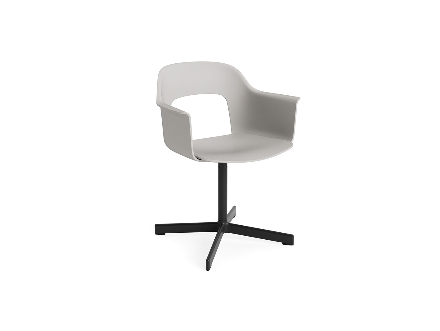 Layout Armchair 231 Swivel Base by HAY - Black Aluminium Base / Sky Grey