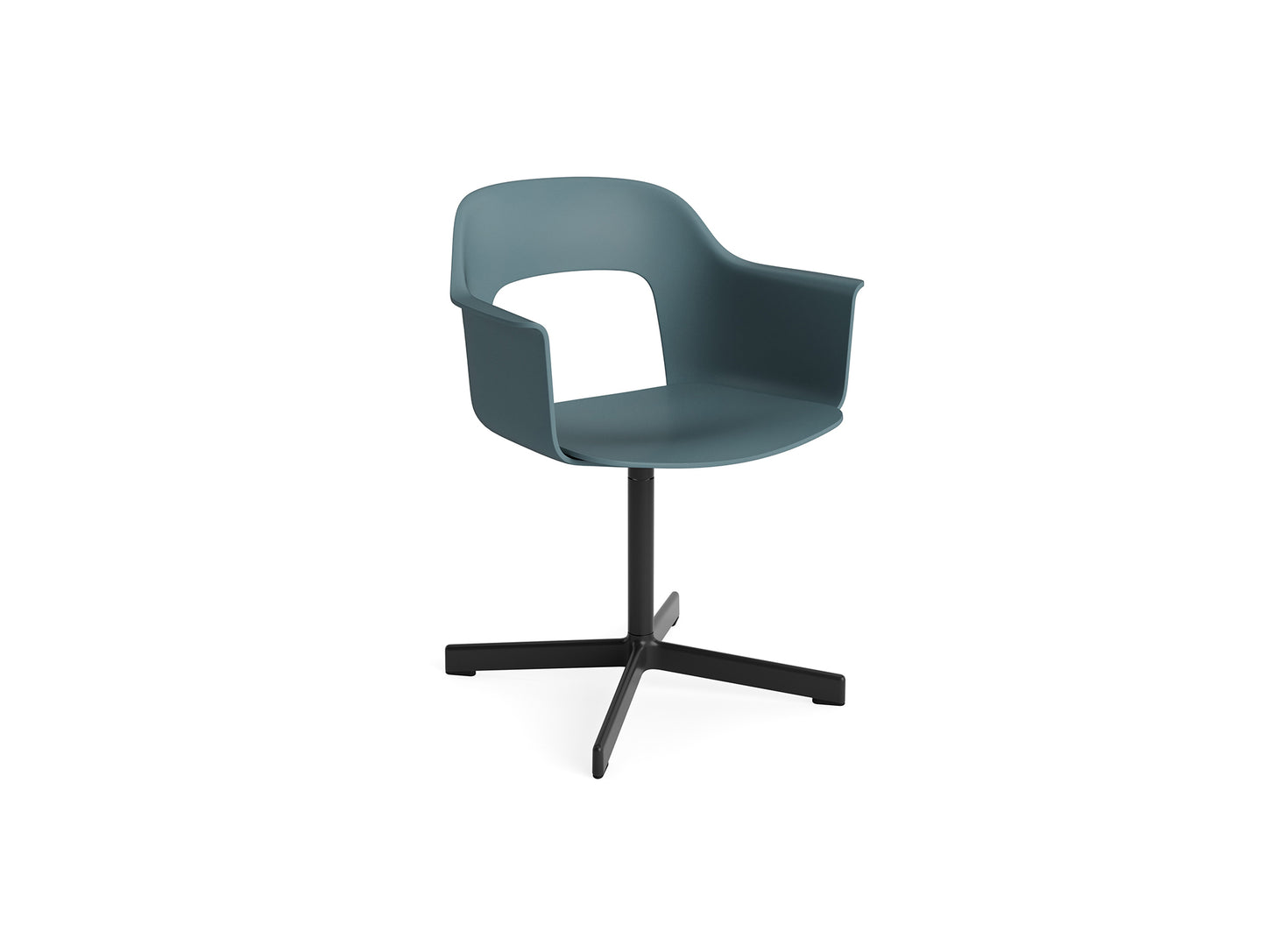 Layout Armchair 231 Swivel Base by HAY - Black Aluminium Base / Ocean