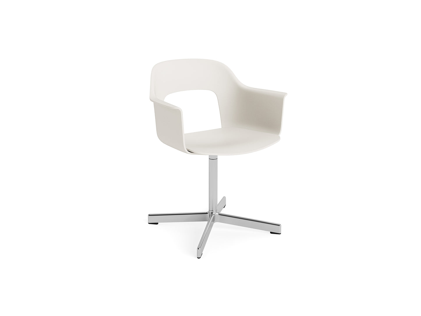 Layout Armchair 231 Swivel Base by HAY - Polished Aluminium Base / Cream White