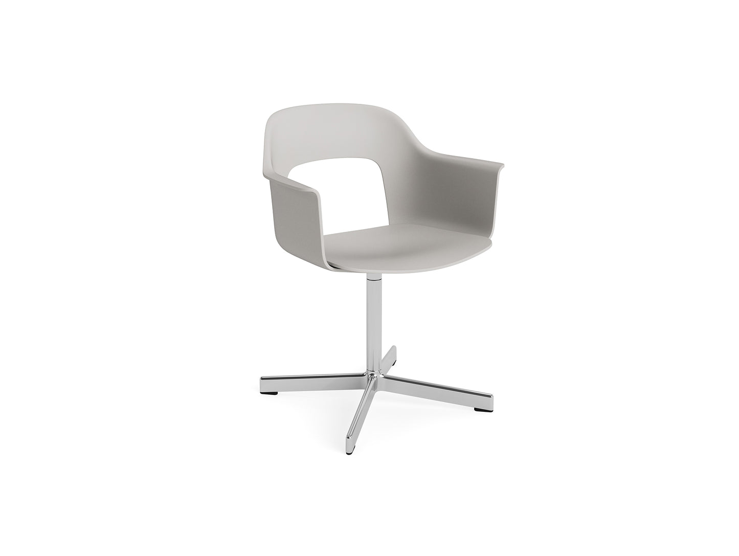 Layout Armchair 231 Swivel Base by HAY - Polished Aluminium Base / Sky Grey