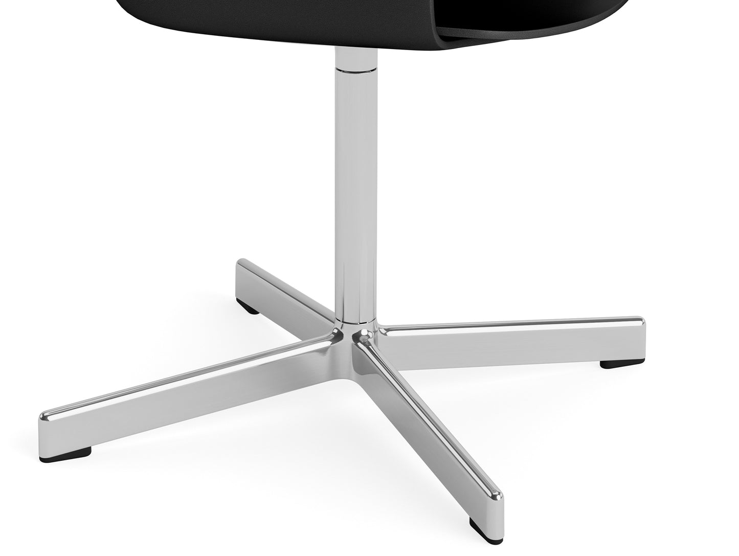 Layout Armchair 231 Swivel Base by HAY - Polished Aluminium Base / Black