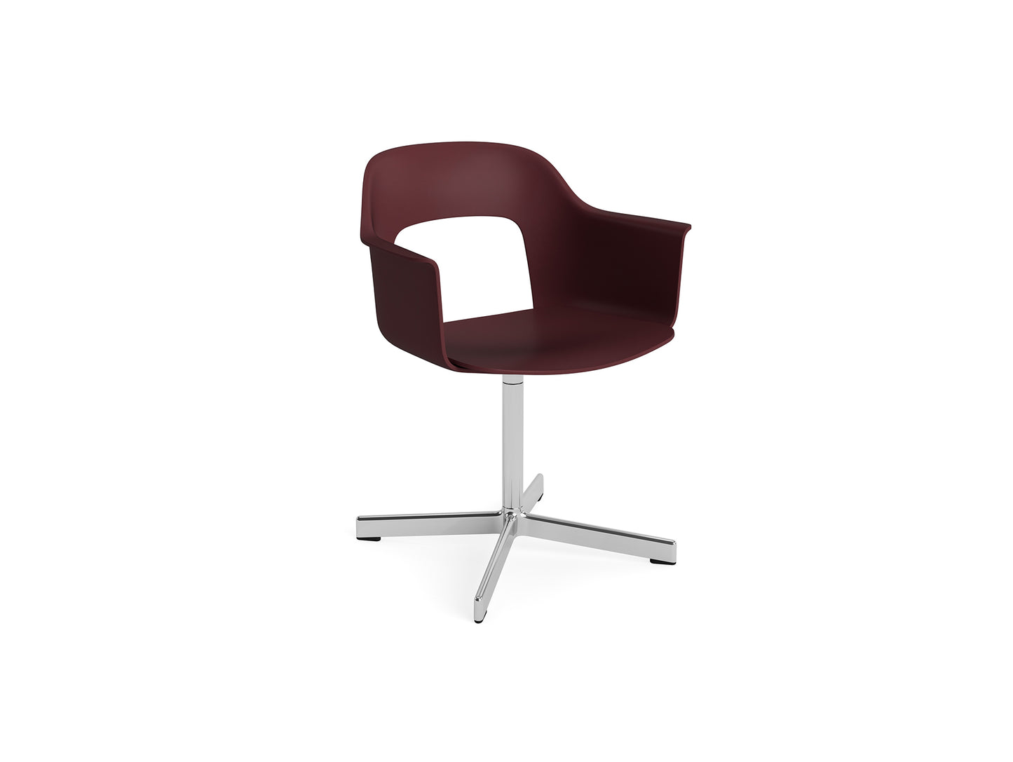 Layout Armchair 231 Swivel Base by HAY - Polished Aluminium Base / Bordeaux