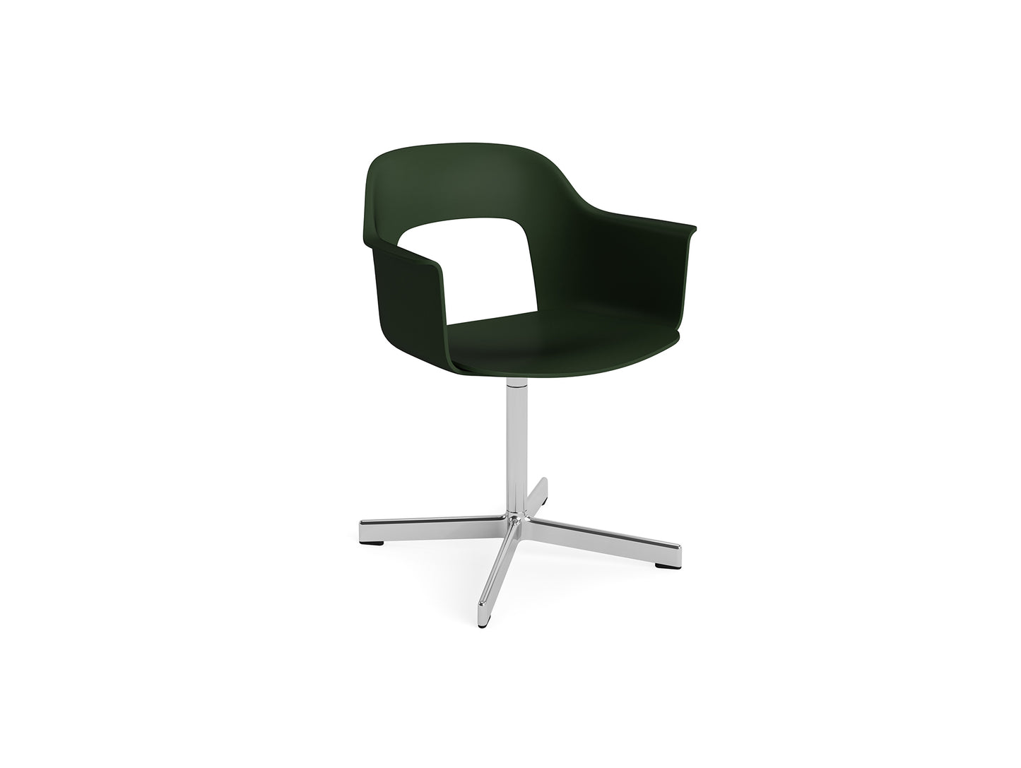 Layout Armchair 231 Swivel Base by HAY - Polished Aluminium Base / Bottle Green