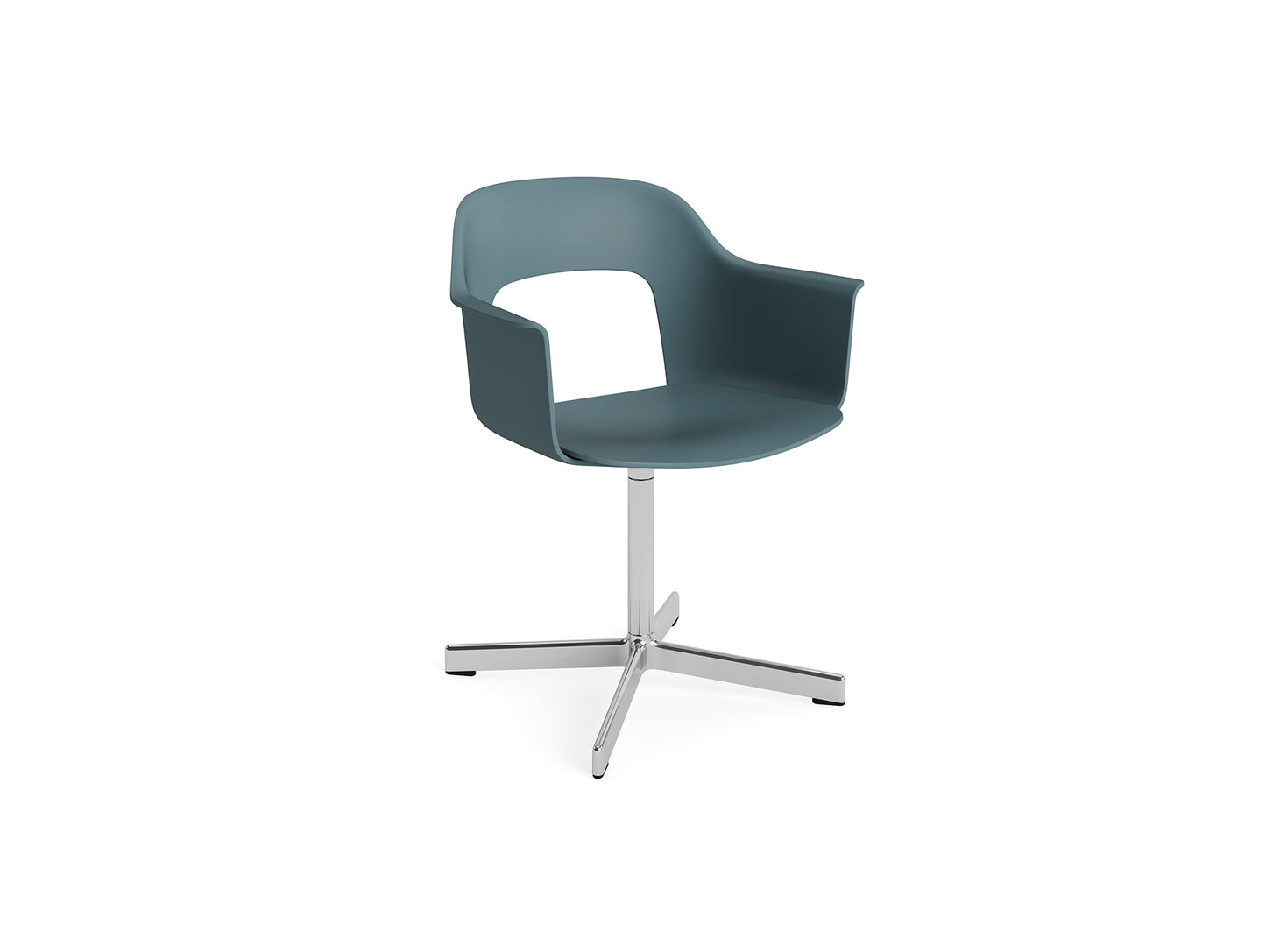 Layout Armchair 231 Swivel Base by HAY - Polished Aluminium Base / Ocean