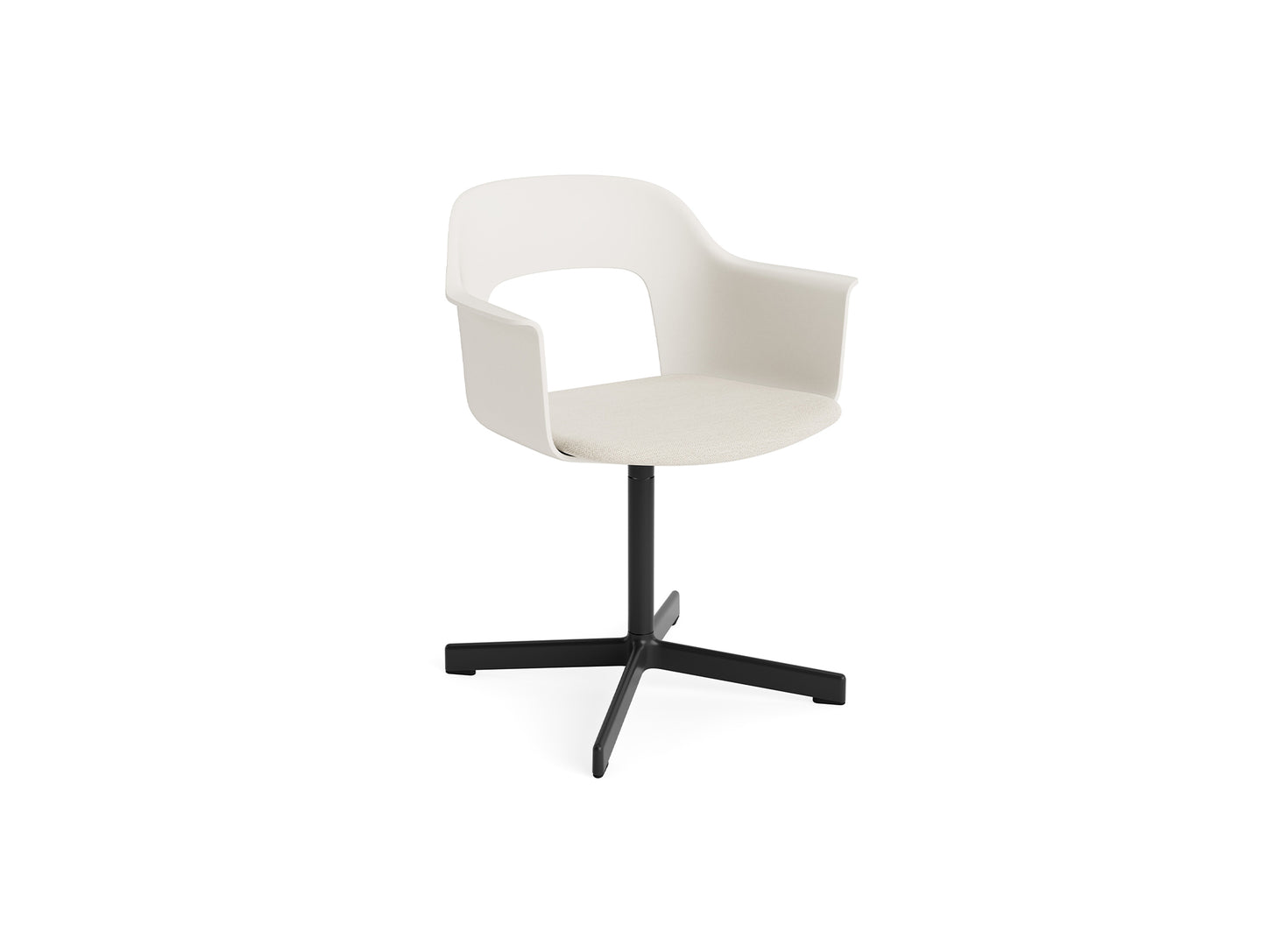 Layout Armchair 233 - Swivel Base by HAY - Black Aluminium Base / Cream White / Mode 011