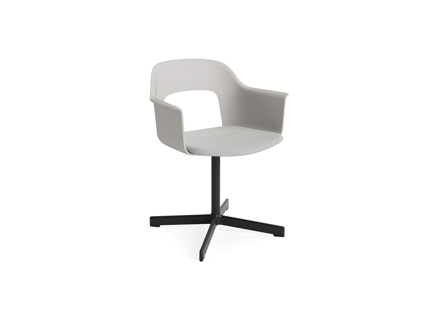 Layout Armchair 233 - Swivel Base by HAY - Black Aluminium Base / Sky Grey / Naveli 113