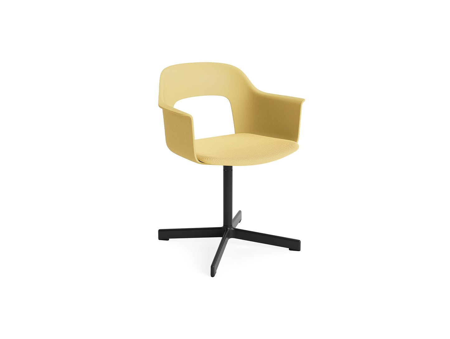 Layout Armchair 233 - Swivel Base by HAY - Black Aluminium Base / Biscotti / Relate 431
