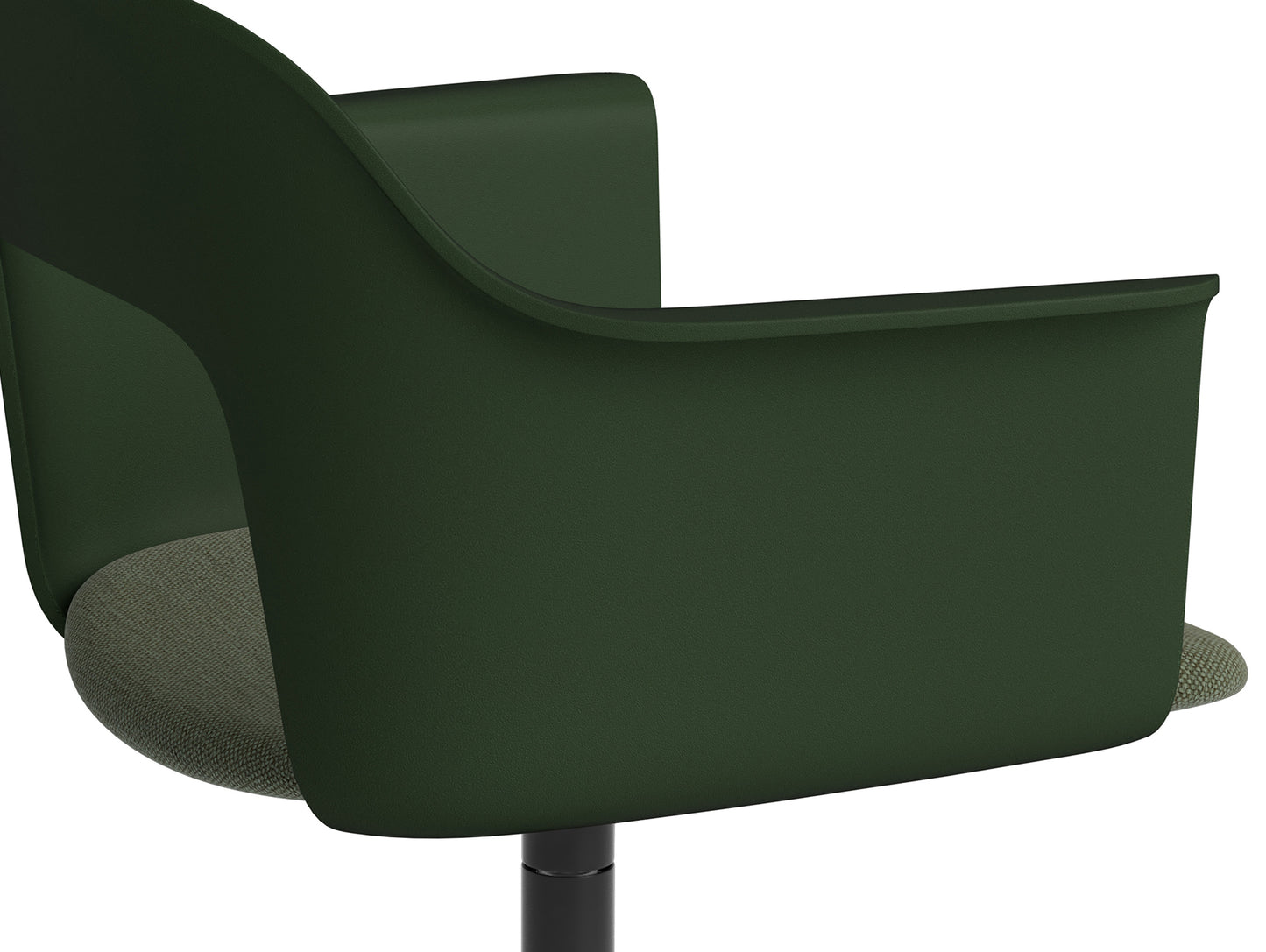Layout Armchair 233 - Swivel Base by HAY - Black Aluminium Base / Bottle Green / Mode 072