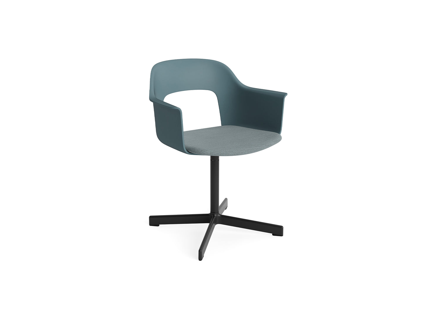 Layout Armchair 233 - Swivel Base by HAY - Black Aluminium Base / Ocean / Mode 045