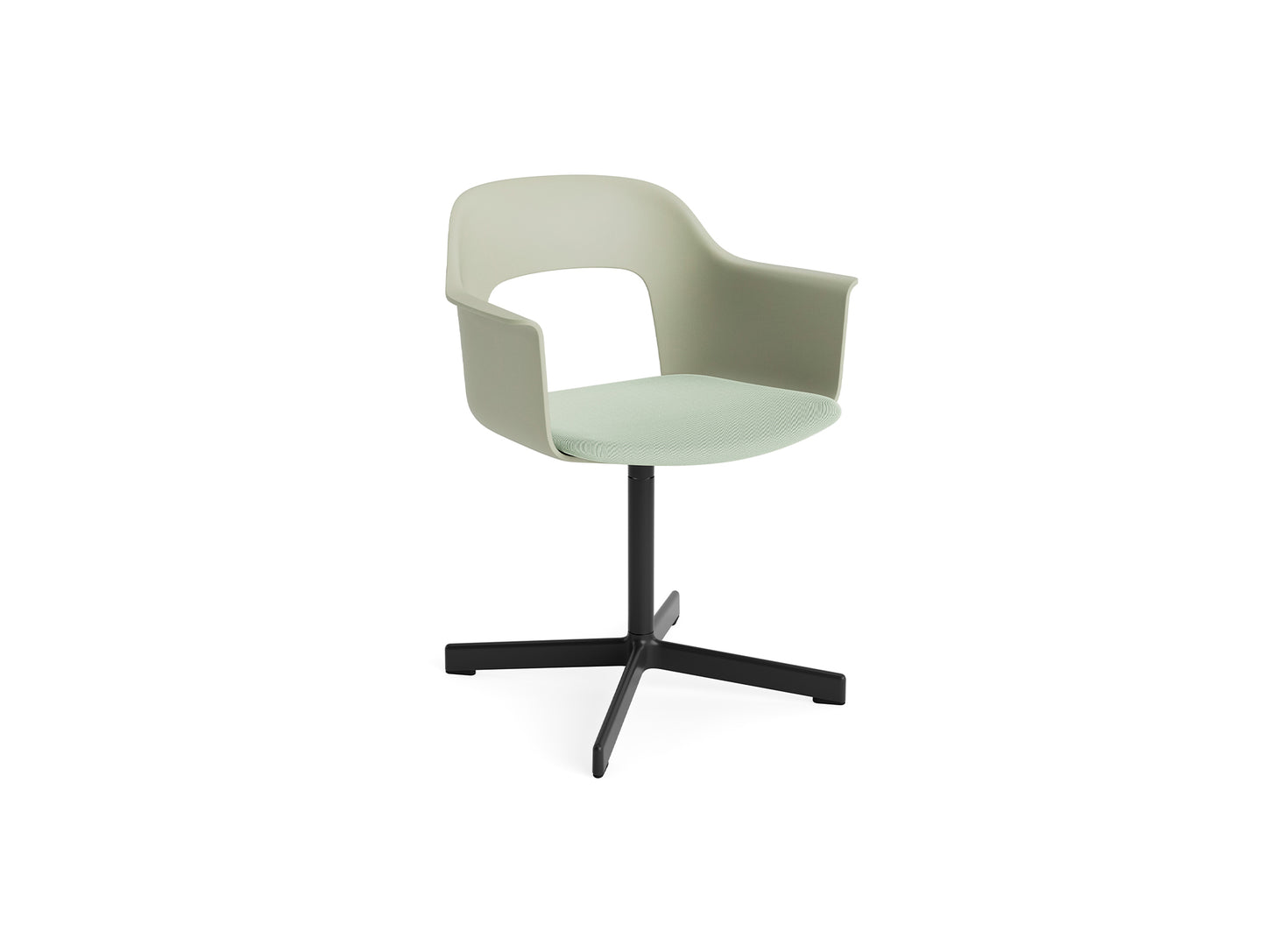 Layout Armchair 233 - Swivel Base by HAY - Black Aluminium Base / Pastel Green / Relate 921