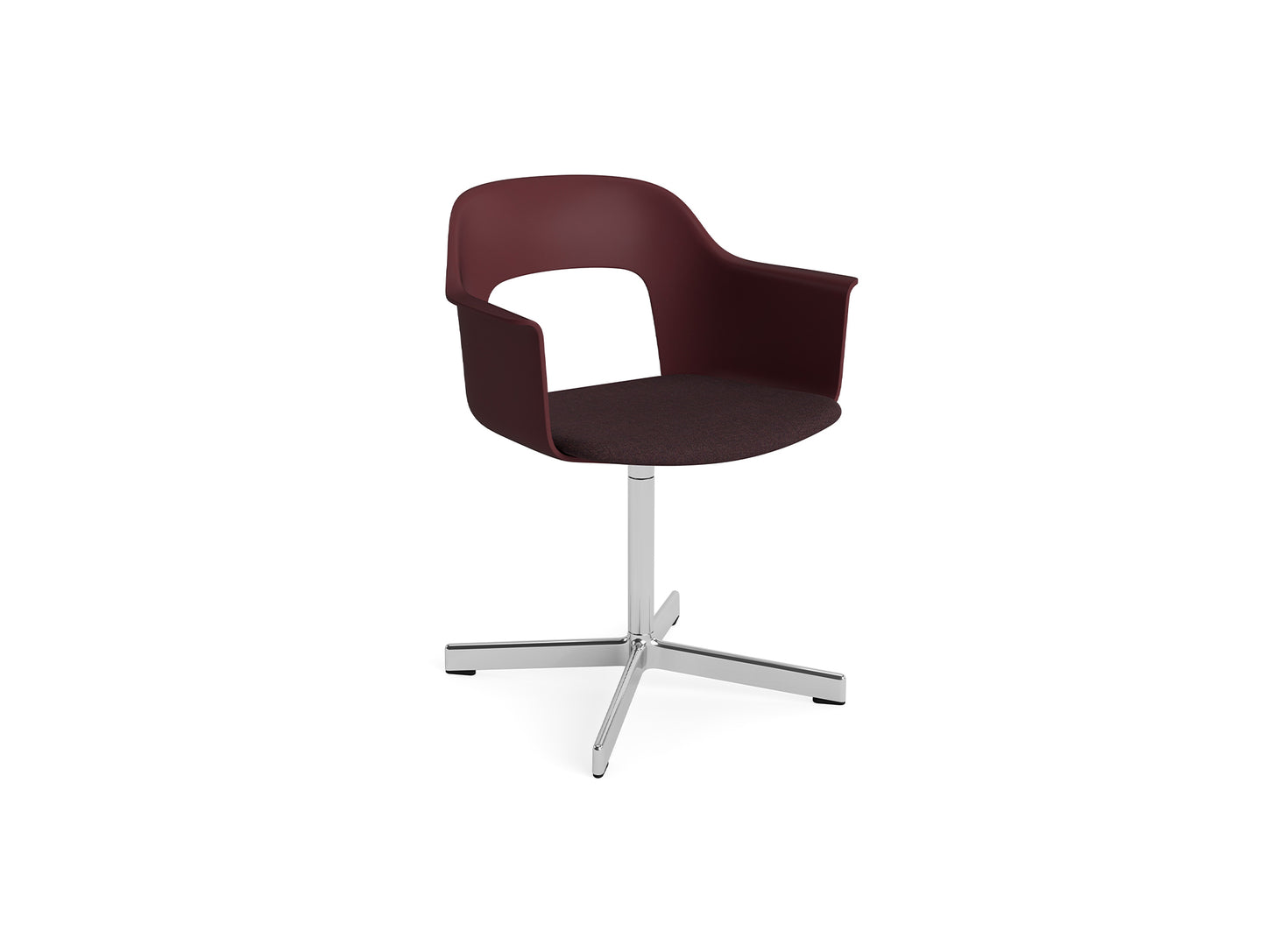 Layout Armchair 233 - Swivel Base by HAY - Polished Aluminium Base / Bordeaux / Remix 373