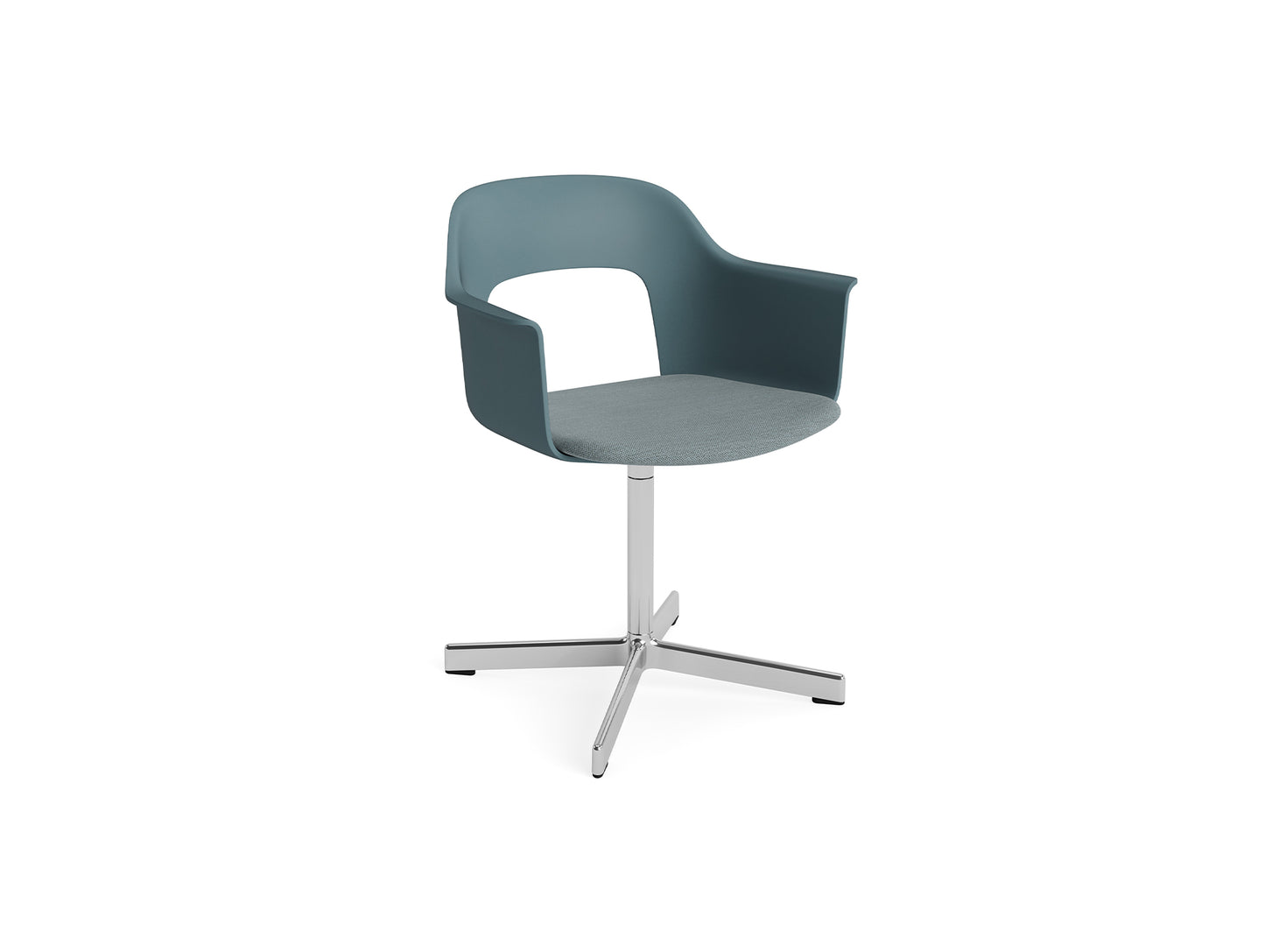 Layout Armchair 233 - Swivel Base by HAY - Polished Aluminium Base / Ocean / Mode 045