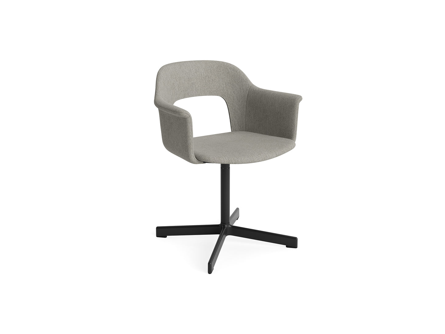 Layout Armchair 234 - Swivel Base by HAY - Black Aluminium Base / Turf Light Grey