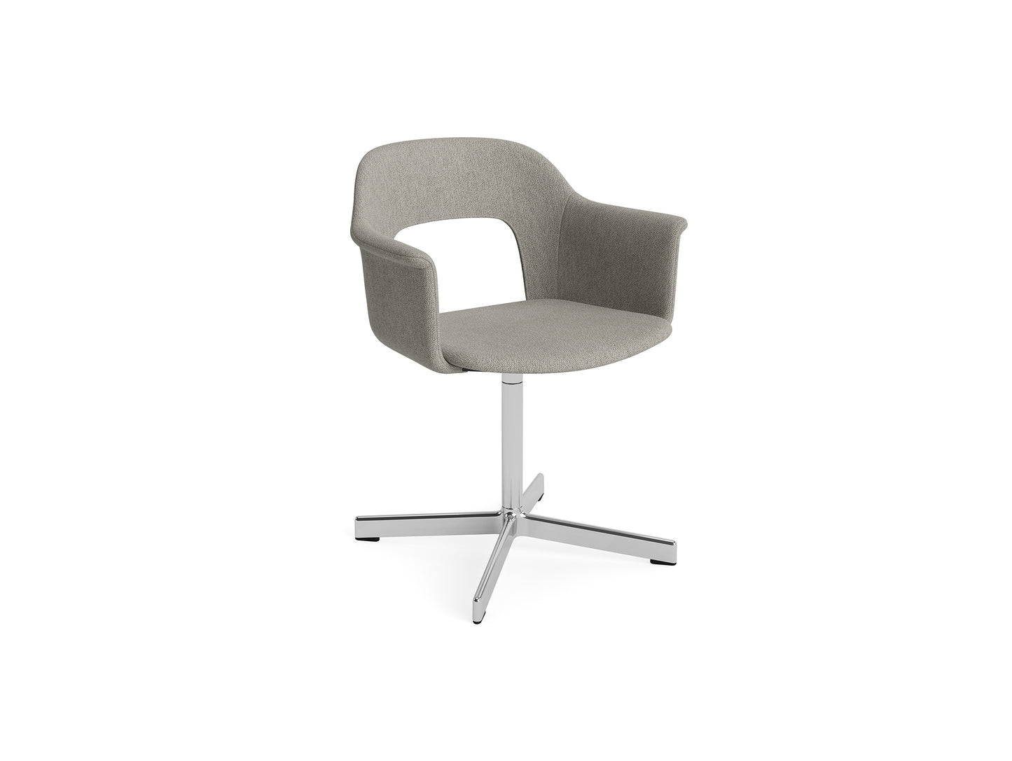 Layout Armchair 234 - Swivel Base by HAY - Polished Aluminium Base / Turf Light Grey