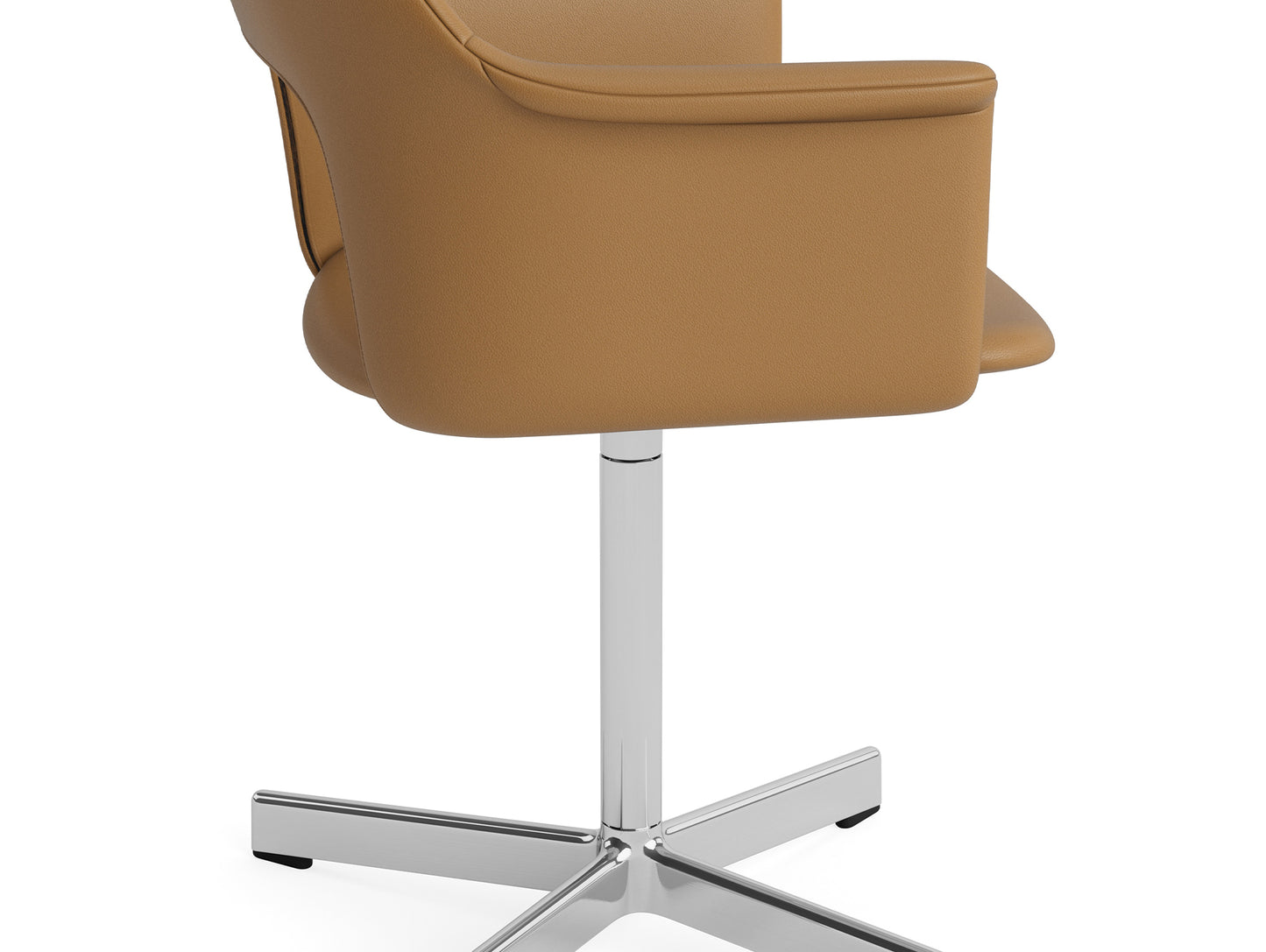 Layout Armchair 234 - Swivel Base by HAY - Polished Aluminium Base / Cognac Grano Leather