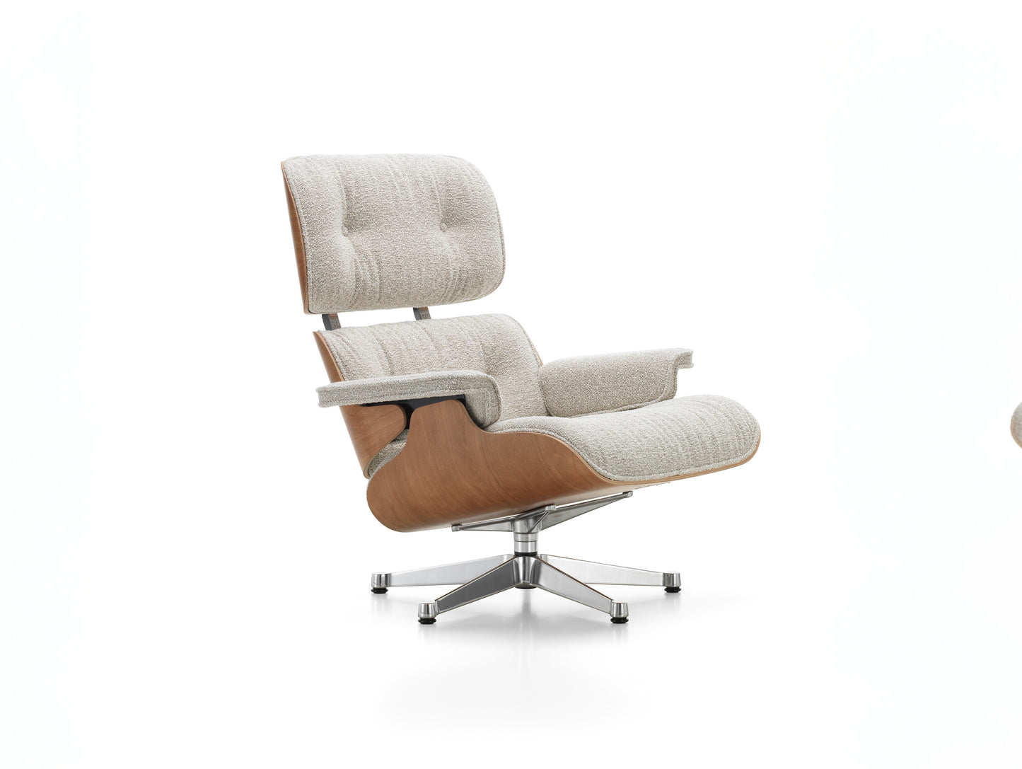 Eames Lounge Chair - Nubia Fabric by Vitra - American Cherry / Creme Sand 03 Nubia