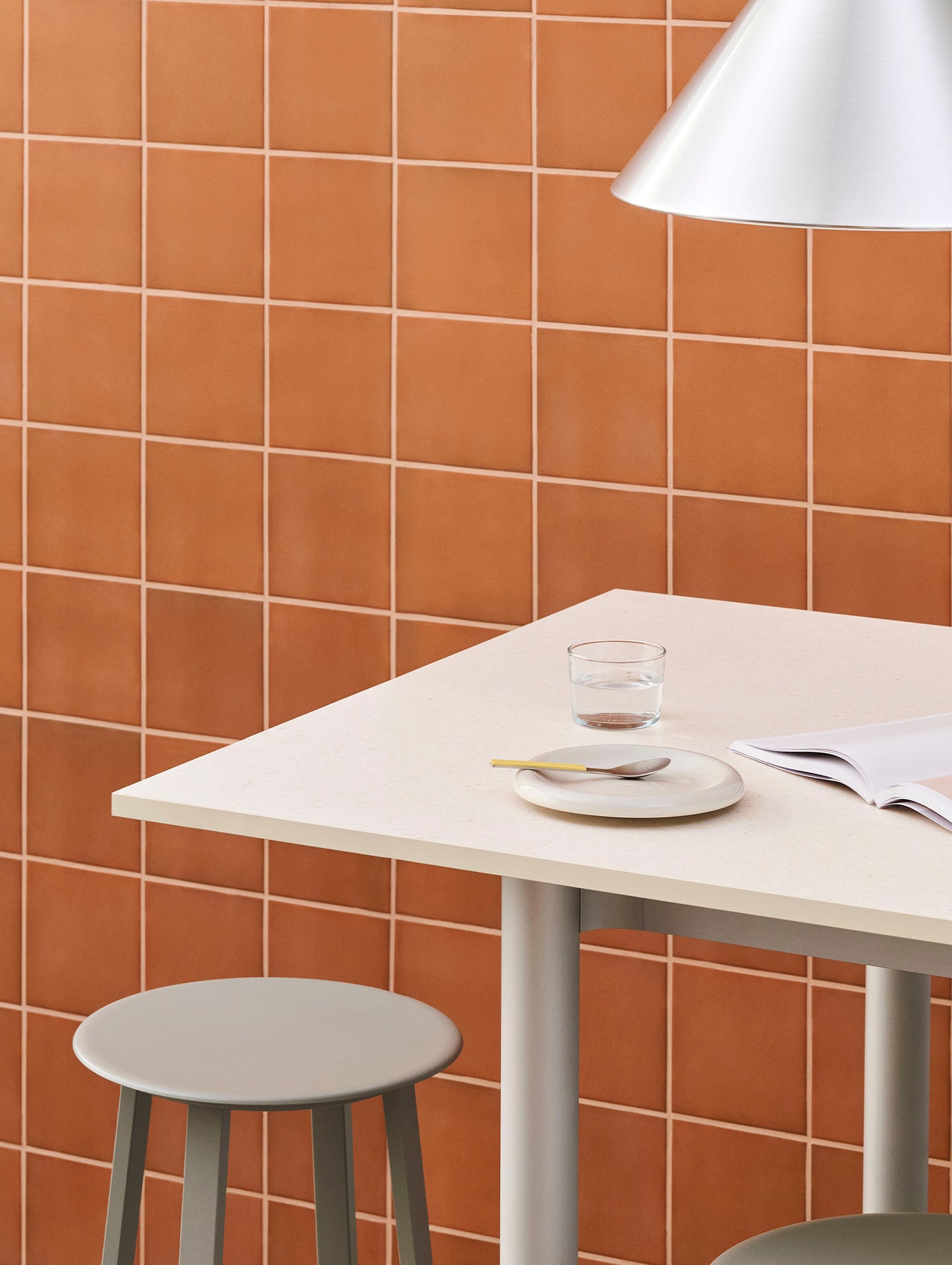 Annex Table Flush by HAY - Cotton Cream Textile Composite Top / Anodised Aluminium Legs