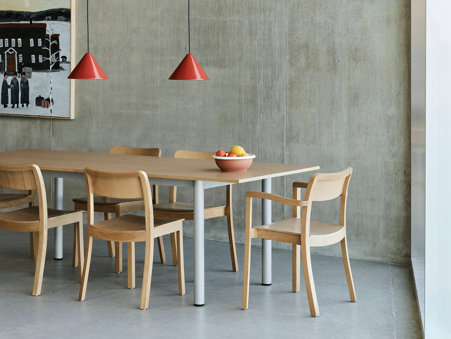 Annex Table Overhang by HAY - Oak Veneer Tabletop / Anodised Aluminium Legs