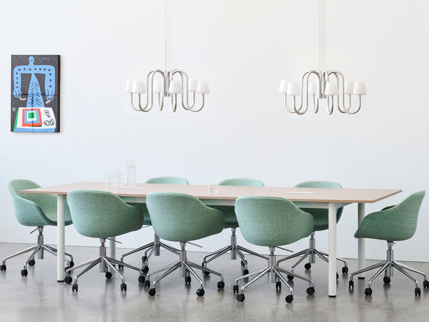 Annex Table Overhang by HAY - Oak Veneer Tabletop / Cream White Aluminium Legs
