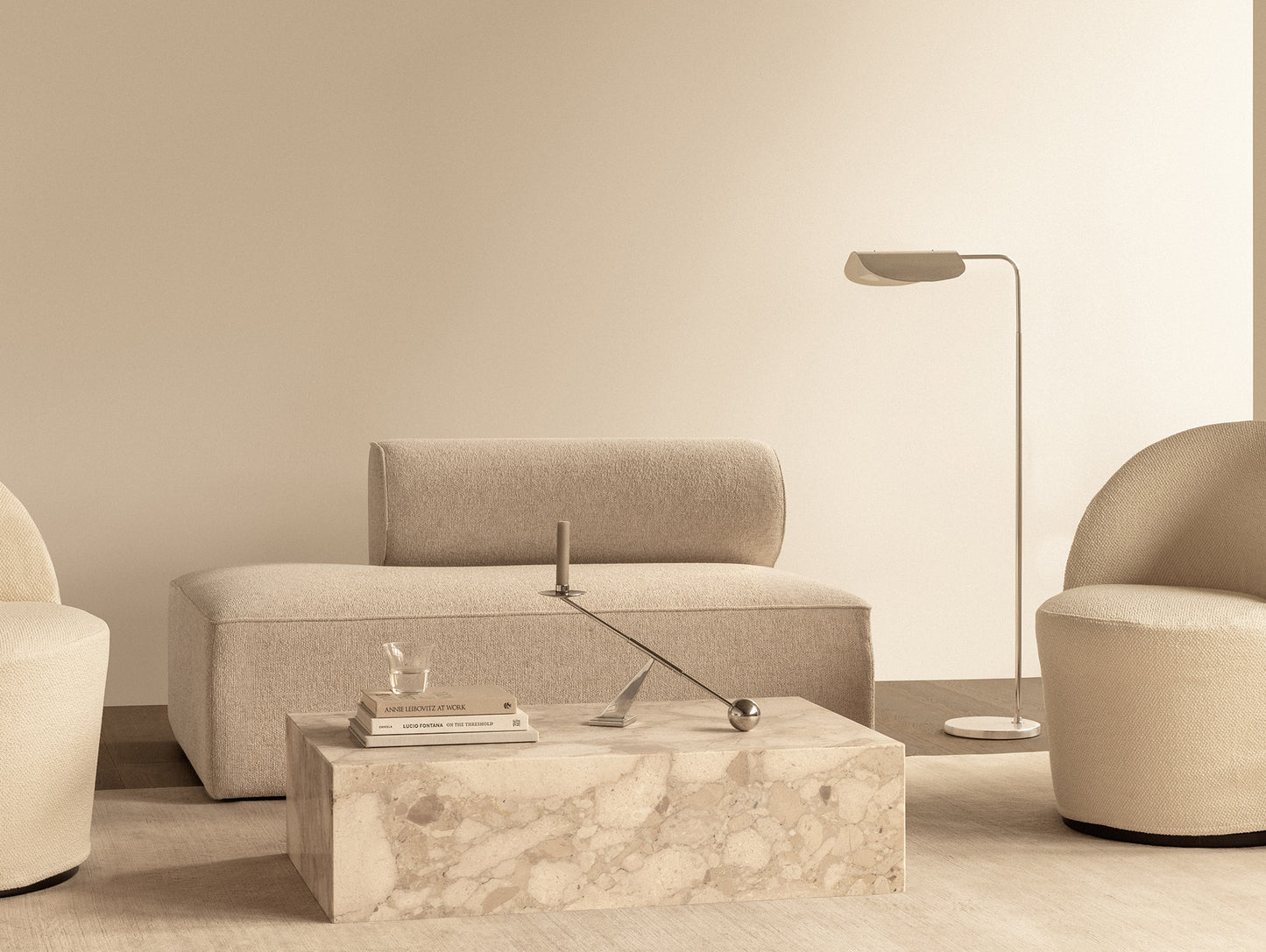 Marble Plinth Low by Audo Copenhagen - Sand Kunis Breccia Marble