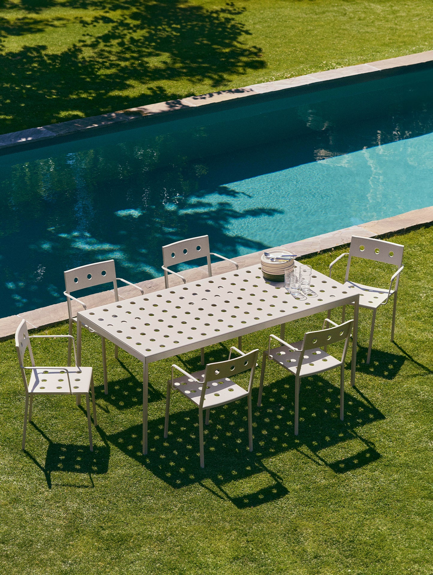Chalk Beige / Balcony Outdoor Dining Table by HAY