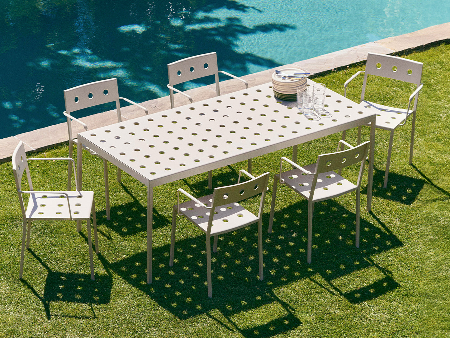 Chalk Beige / Balcony Outdoor Dining Table by HAY