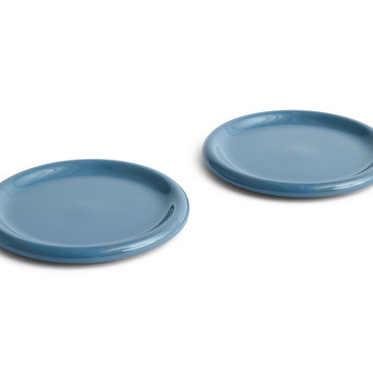 Barro Plate - Set of 2 by HAY - D 24 cm / Dark Blue