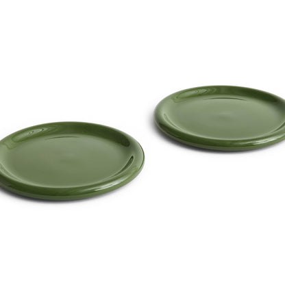 Barro Plate - Set of 2 by HAY - D 24 cm / Green