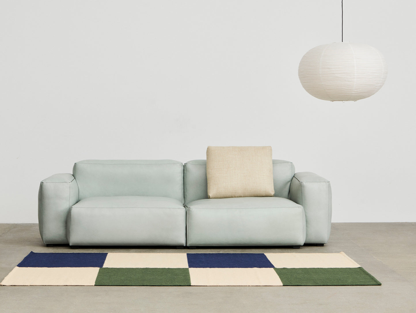 Mags Soft 2.5 Seater Sofa (Low Armrest) by HAY - Combination 1 / Sense Eucalyptus