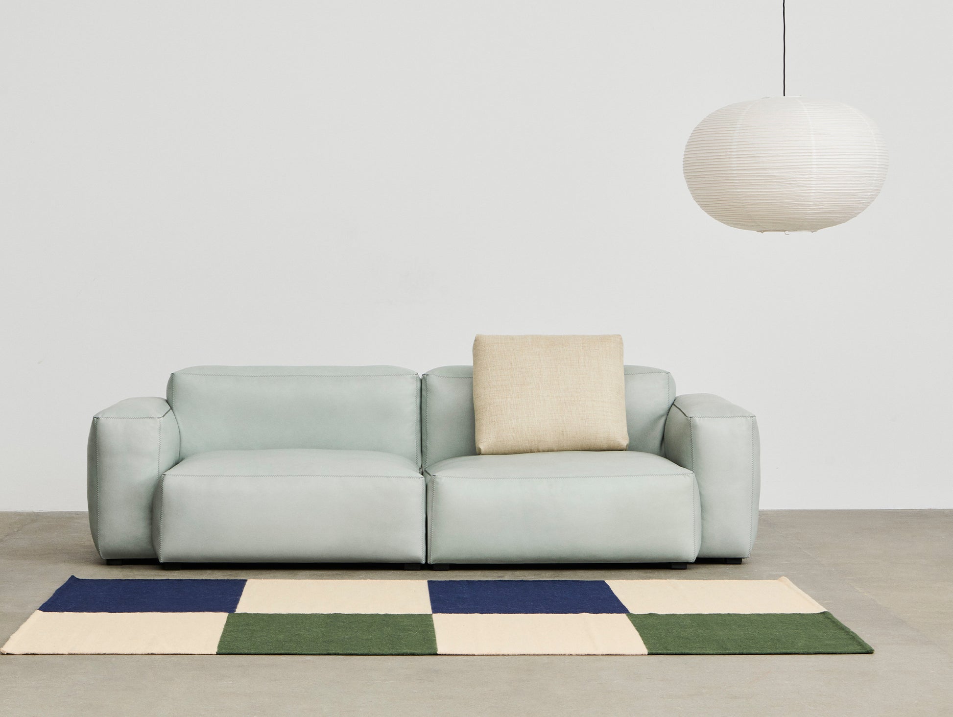 Mags Soft 2.5 Seater Sofa (Low Armrest) by HAY - Combination 1 / Sense Eucalyptus