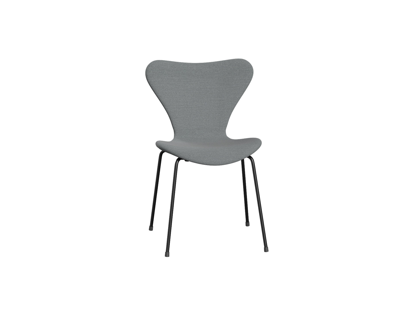 Series 7™ 3107 Dining Chair (Fully Upholstered) by Fritz Hansen - Black Steel / Steelcut Trio 133