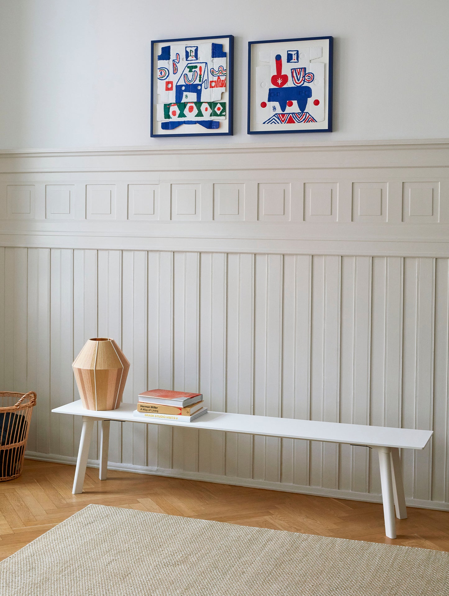 Copenhague Deux Bench CPH215 by HAY - L 200 / Pearl White Lacquered Beech Base / Pearl White Laminate