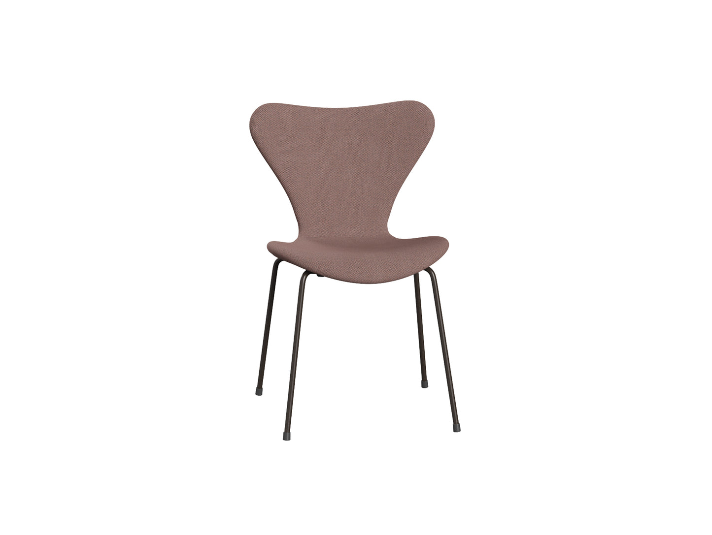 Series 7™ 3107 Dining Chair (Fully Upholstered) by Fritz Hansen - Brown Bronze Steel / Re-wool 648