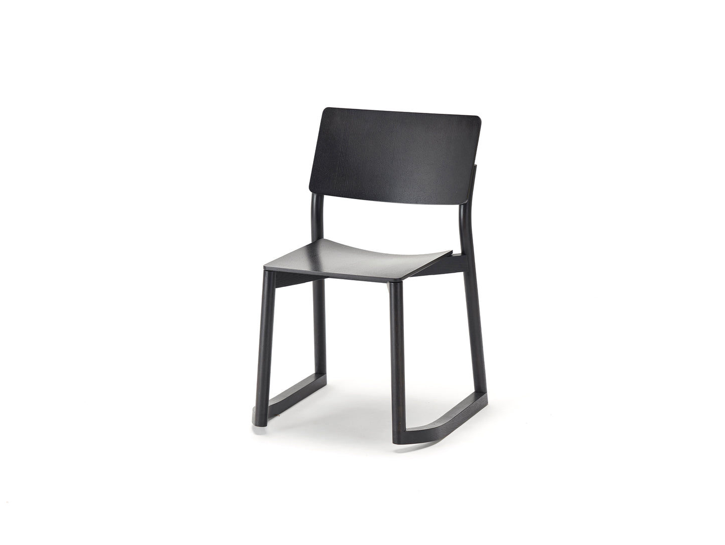 Panorama Chair with Runners by Karimoku New Standard - Matte Black Lacquered Oak
