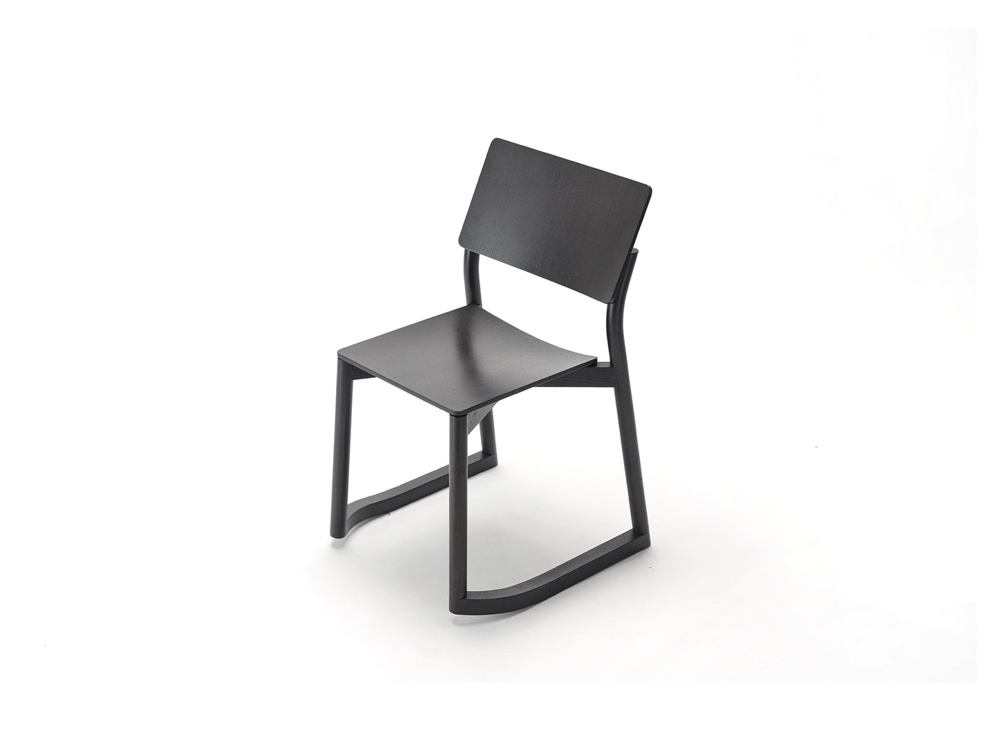 Panorama Chair with Runners by Karimoku New Standard - Matte Black Lacquered Oak