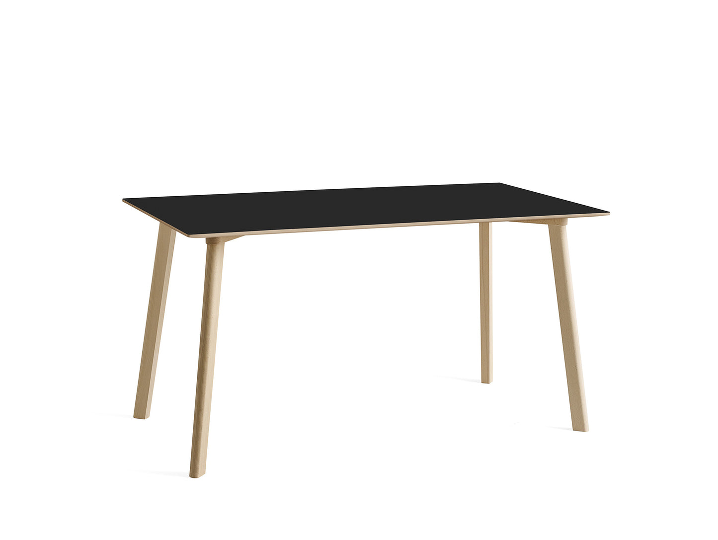 Copenhague Deux Table CPH 210 by HAY - 140x75 cm / Untreated Beech / Ink Black Laminate