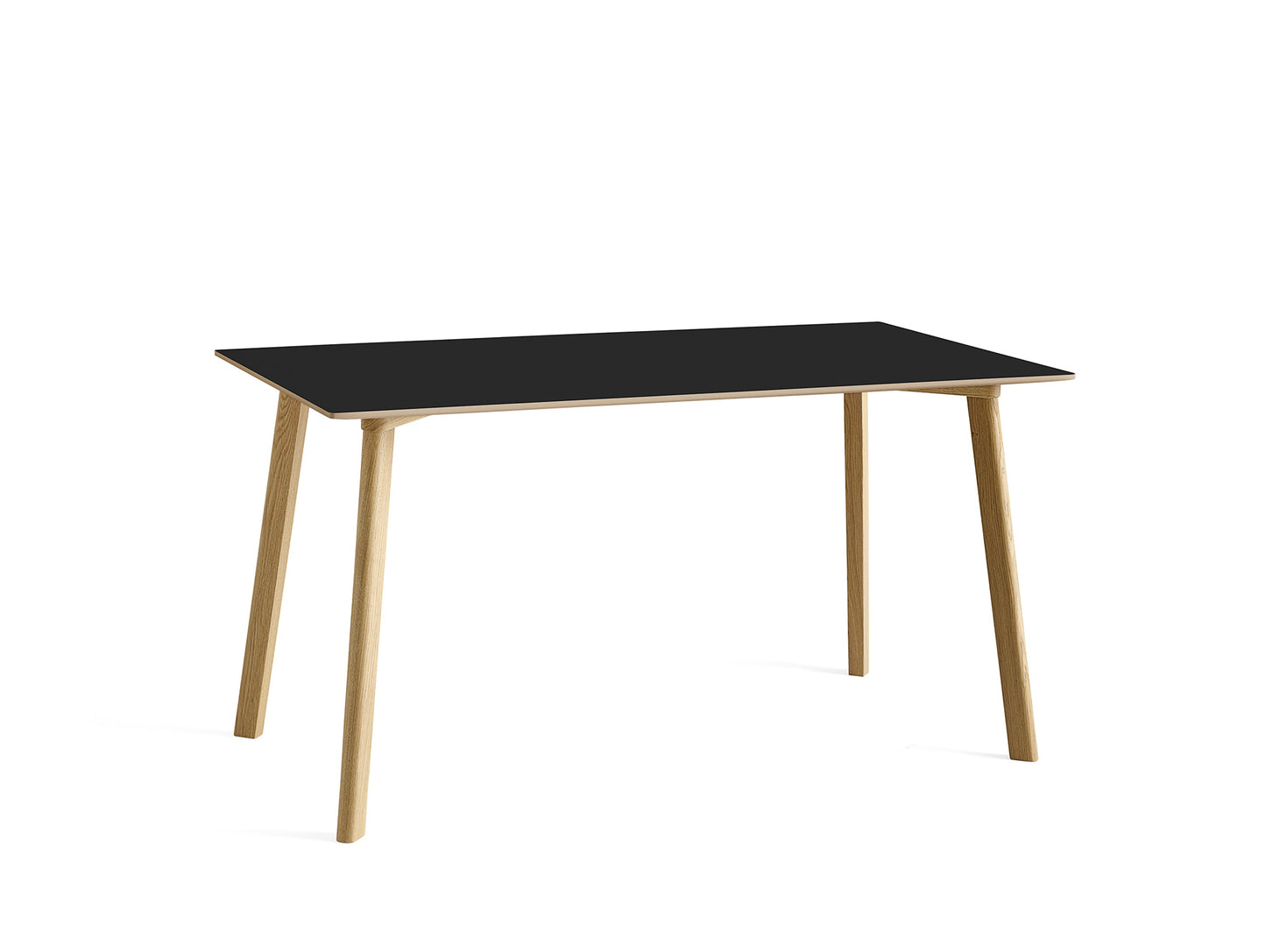 Copenhague Deux Table CPH 210 by HAY - 140x75 cm / Lacquered Oak (Water-Based) / Ink Black Laminate