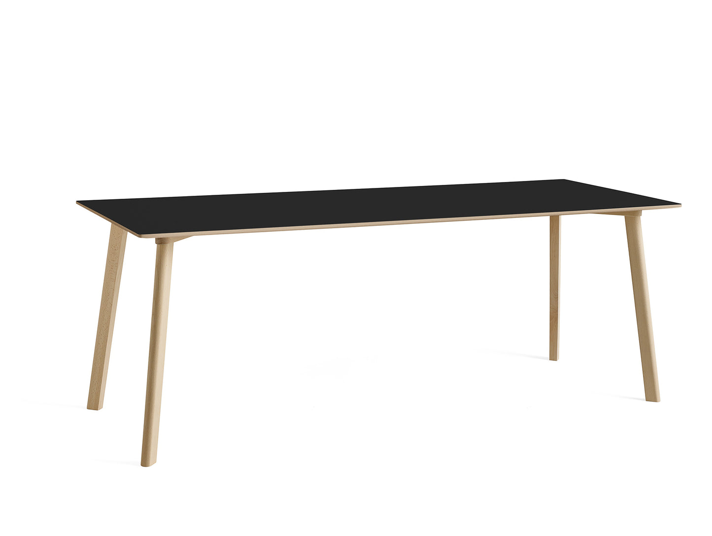 Copenhague Deux Table CPH 210 by HAY - 200x75 cm / Untreated Beech / Ink Black Laminate