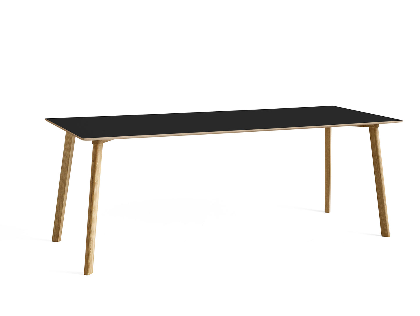 Copenhague Deux Table CPH 210 by HAY - 200x75 cm / Lacquered Oak (Water-Based) / Ink Black Laminate