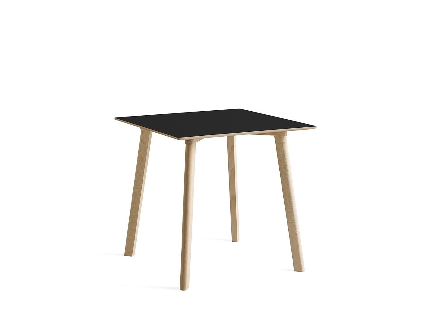 Copenhague Deux Table CPH 210 by HAY - 75x75 cm / Untreated Beech / Ink Black Laminate
