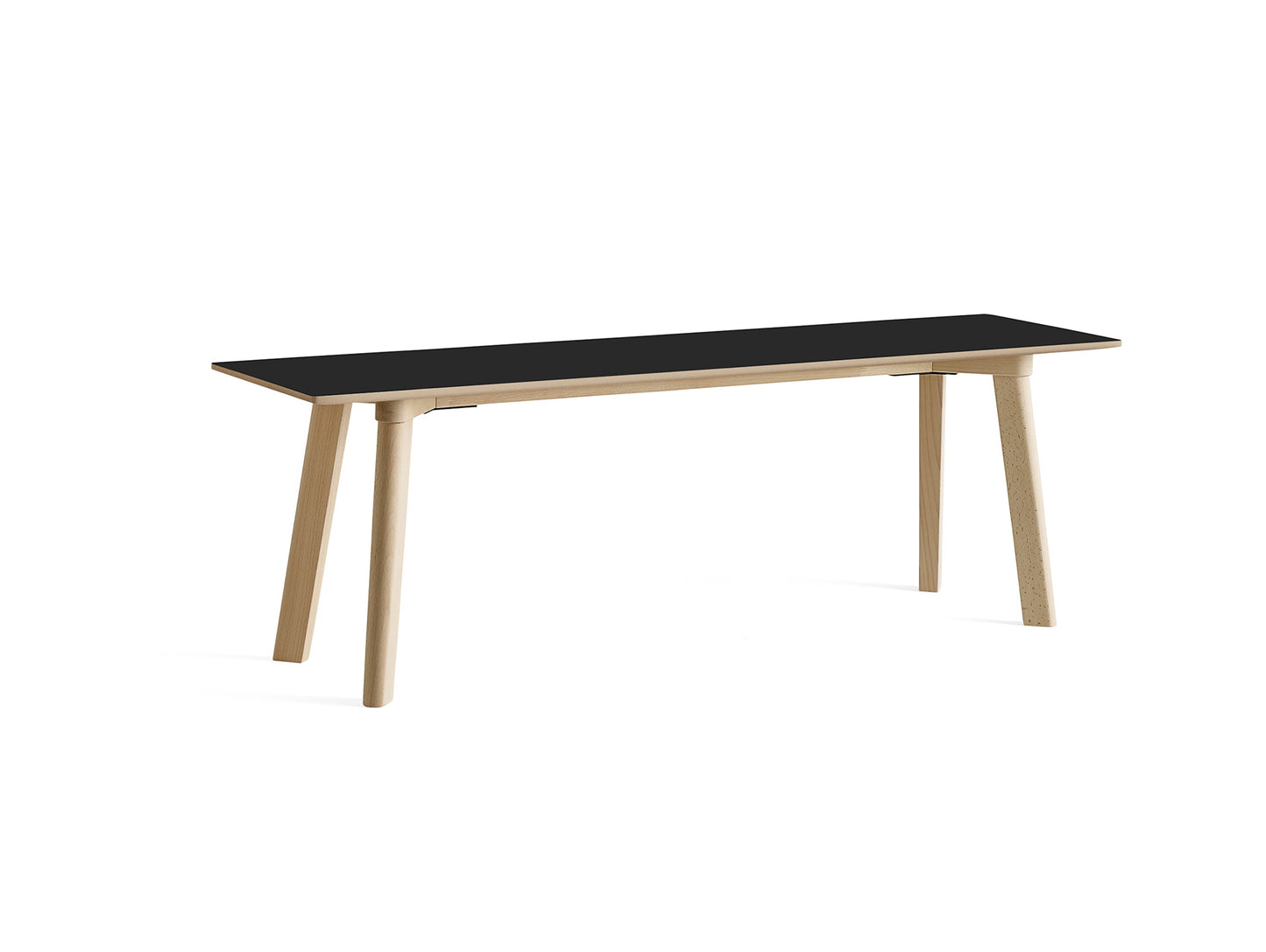 Copenhague Deux Bench CPH215 by HAY - L140 cm / Untreated Beech Base / Ink Black Laminate