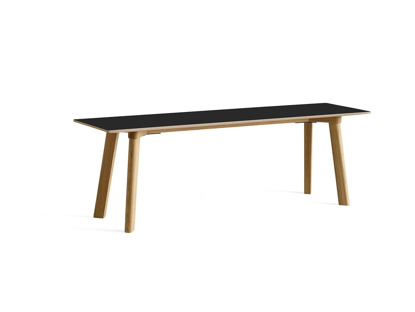 Copenhague Deux Bench CPH215 by HAY - L140 cm / Lacquered Oak Base / Ink Black Laminate
