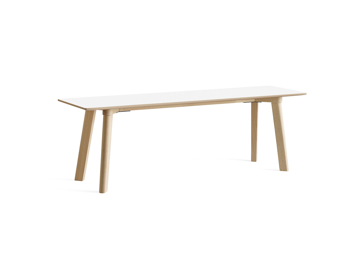Copenhague Deux Bench CPH215 by HAY - L140 cm / Untreated Beech Base / Pearl White Laminate