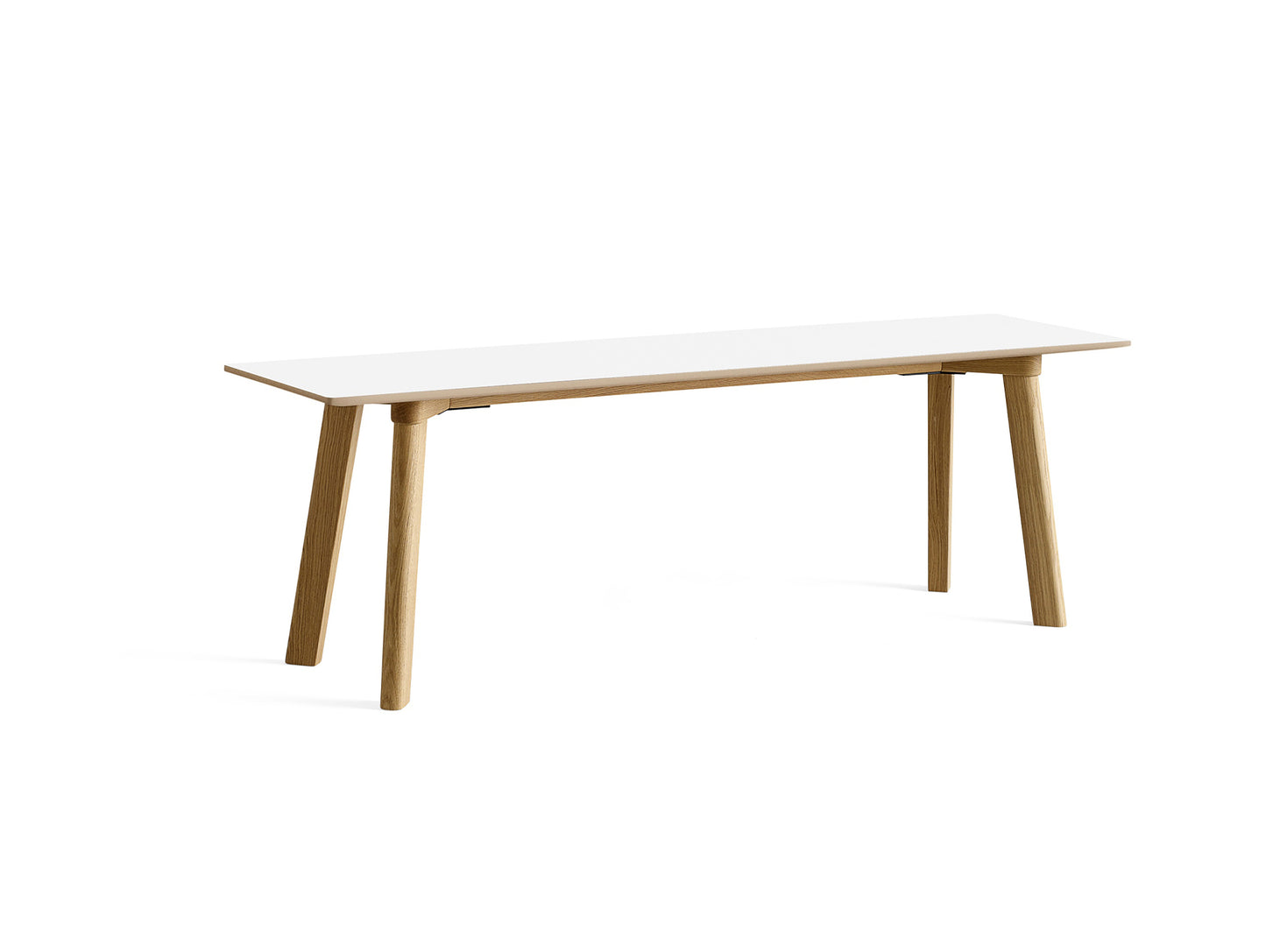 Copenhague Deux Bench CPH215 by HAY - L140 cm / Lacquered Oak Base / Pearl White Laminate