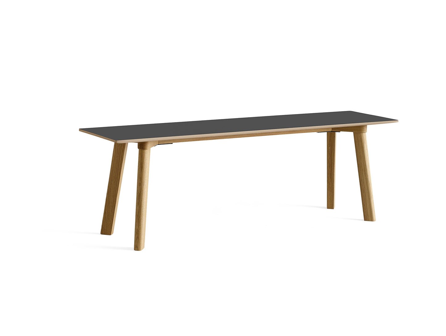 Copenhague Deux Bench CPH215 by HAY - L140 cm / Lacquered Oak Base / Stone Grey Laminate
