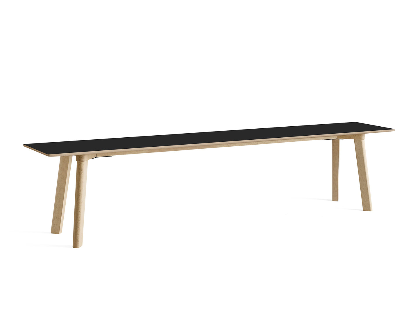 Copenhague Deux Bench CPH215 by HAY - L200 cm / Untreated Beech Base / Ink Black Laminate
