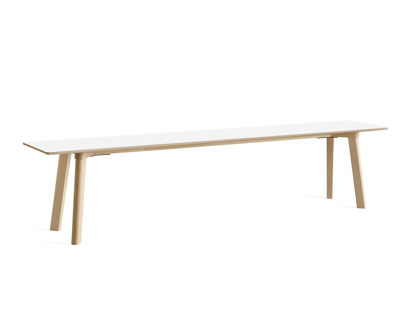 Copenhague Deux Bench CPH215 by HAY - L200 cm / Untreated Beech Base / Pearl White Laminate