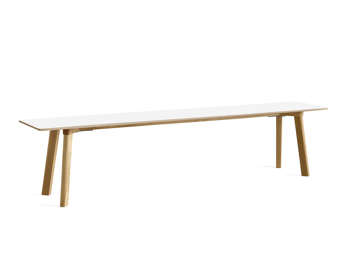 Copenhague Deux Bench CPH215 by HAY - L200 cm / Lacquered Oak Base / Pearl White Laminate