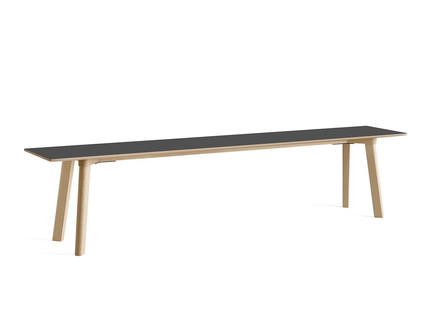 Copenhague Deux Bench CPH215 by HAY - L200 cm / Untreated Beech Base / Stone Grey Laminate