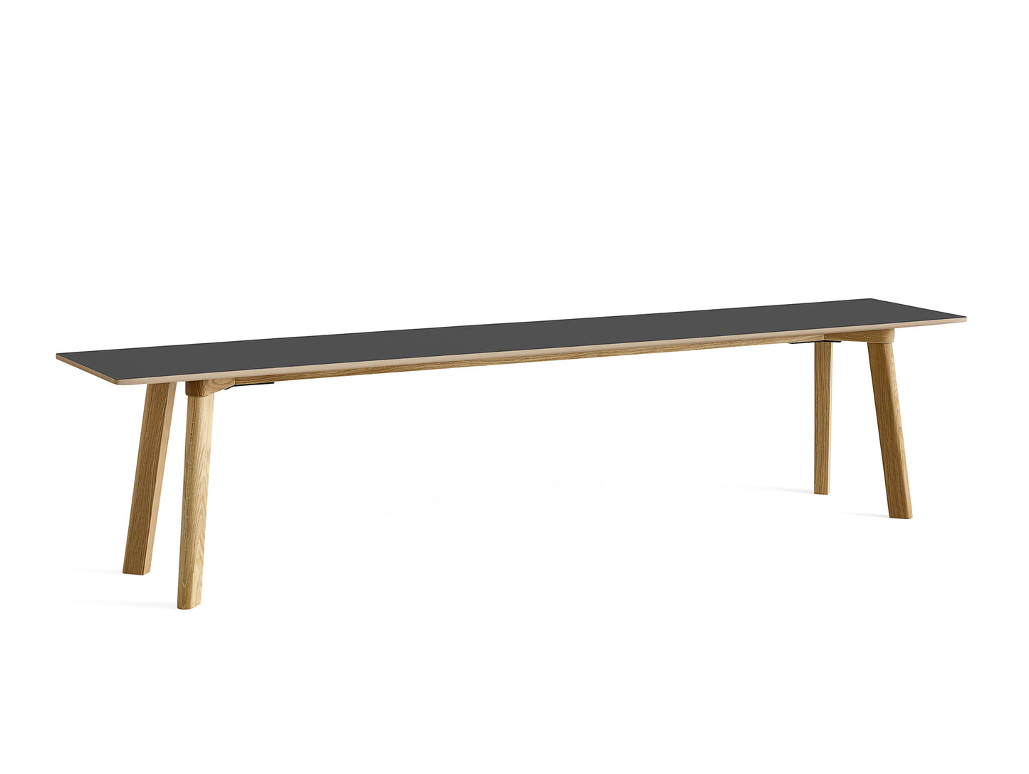 Copenhague Deux Bench CPH215 by HAY - L200 cm / Lacquered Oak Base / Stone Grey Laminate